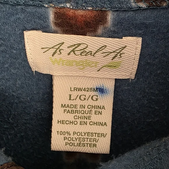 Wrangler Blue Patterned Women's Pullover - Picture 2 of 4